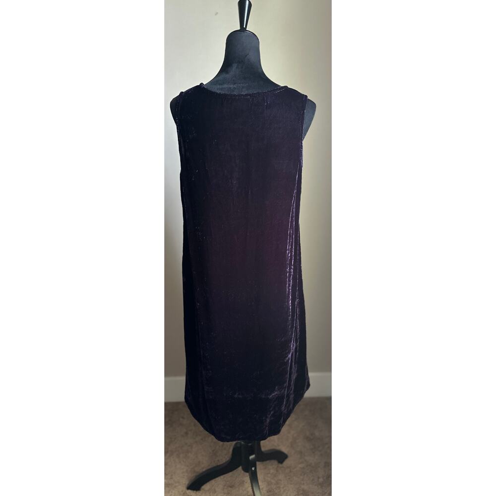 BRYN WALKER Louie Dark Purple Velvet Sleeveless Asymmetric Tunic Dress Size M - Picture 4 of 8